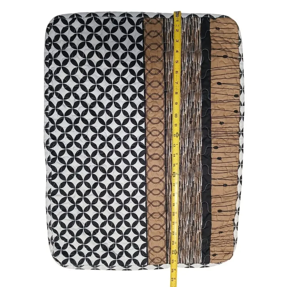 2‎ Pillowcases Sham Bohemian Hippie 20x26 Black Brown Geometric Lattice Modern